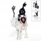 Skeleton Knights White Horse Medieval Castle Lego Minifigure Toy