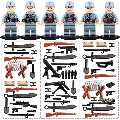 6pcs Chinese Troops War Army Military Lego Minifigure Toy