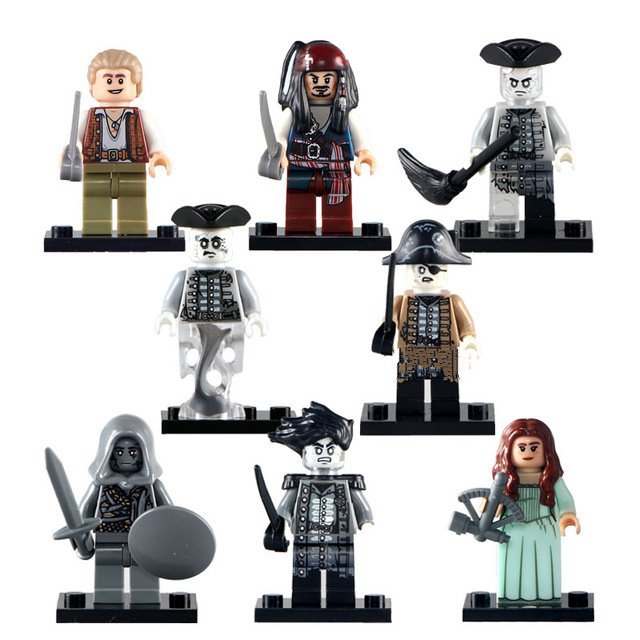 8pcs Henry Captain Jack Sparrow Captain Salazar Pirates of the Caribbean Lego Minifigure Toy