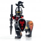 Medieval Castle Red Dragon Knight With Black Spear Lego Minifigure Toy