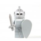Silver Latest Medieval Castle Knight With Sword Lego Minifigure Toy