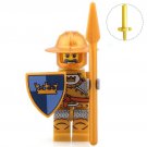 Golden Medieval Castle Marines Knight With Weapons Lego Minifigure Toy