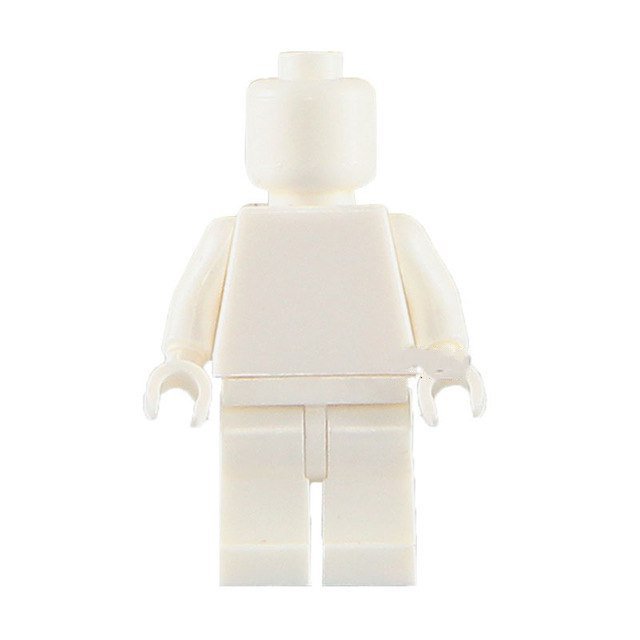 White Bone Minifigure Blank Unprinted Pure Color Custom Lego Minifigure Toy