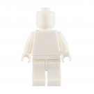 White Bone Minifigure Blank Unprinted Pure Color Custom Lego Minifigure Toy