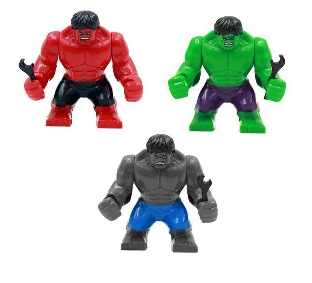 3pcs Big Size Hulk Marvel Super Hero Lego Minifigure Toy