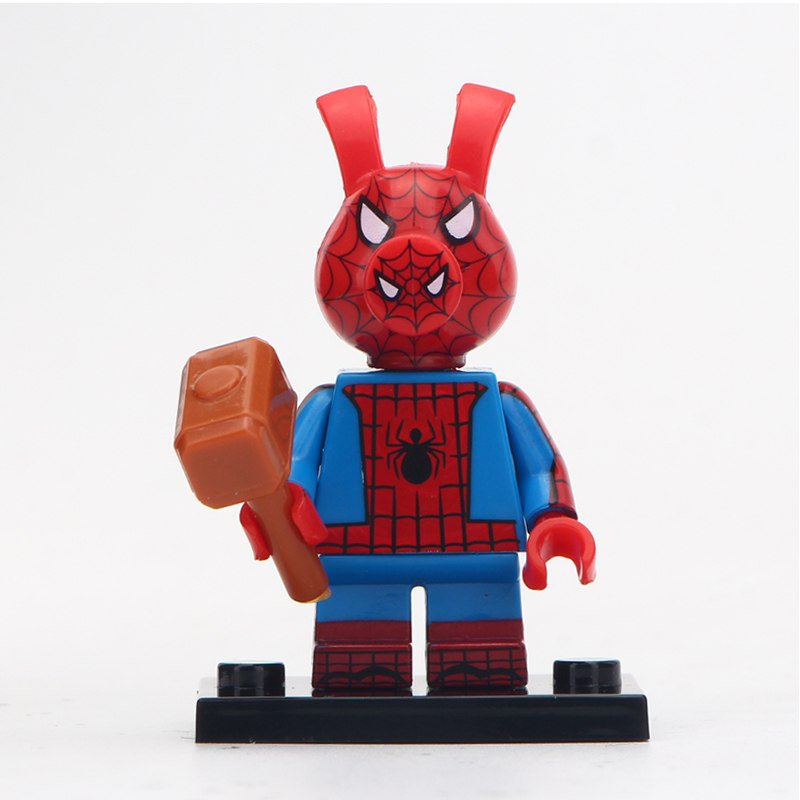 Pig Spiderman Custom Super Hero Lego Minifigure Toy