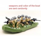 8pcs Brown Soldiers Rubber Dinghy With Boat ww2 Army Military Lego Minifigure Toys