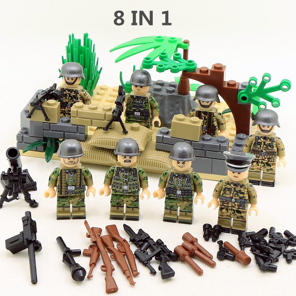 8pcs Navy Seals Team Soldiers ww2 Army Military Lego Minifigure Toys