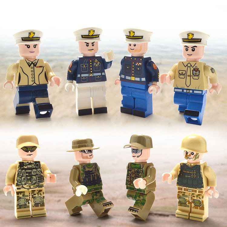 8pcs Marine Corps Ww2 Army Military Lego Minifigure Toys