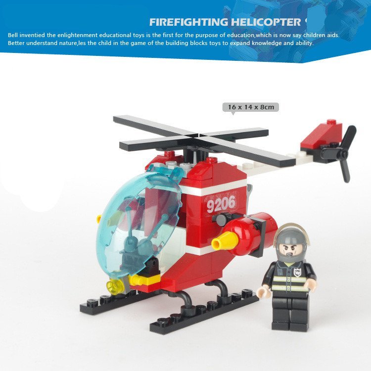 Firefighting Helicopter Fire WW2 Army Military Lego Minifigure Toys