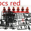 6pcs Red Camouflage Coat Battle Army WW2 Lego Minifigure Toys