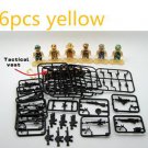 6pcs Yellow Camouflage Coat Battle Army WW2 Lego Minifigure Toys