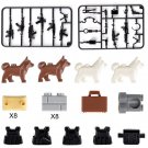 4pcs Dog Army And Weapons Armed Troop CF WW2 Military Army Lego Minifigure Toys