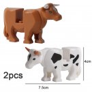 2pcs Cows Animal Lego Minifigure Toy