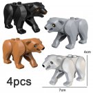 4pcs Bear Animal Lego Minifigure Toy