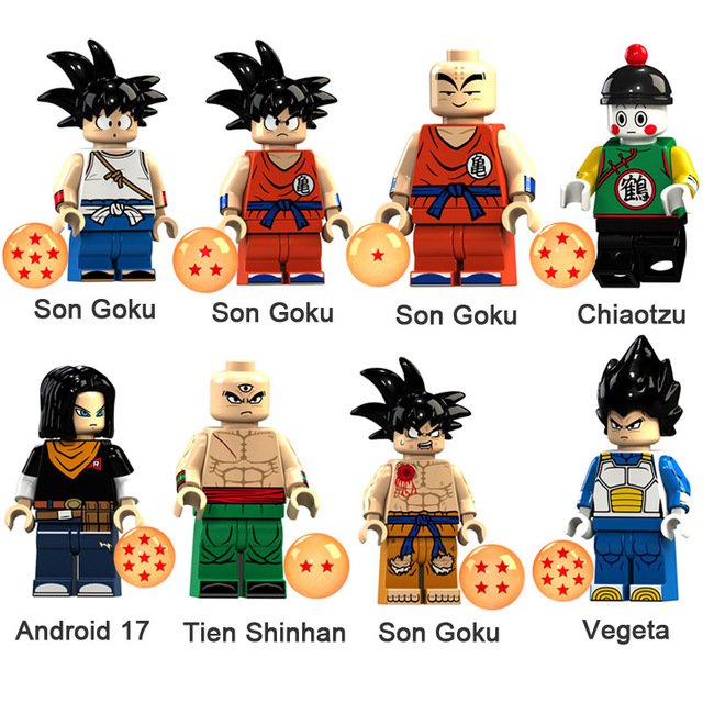 8pcs Chiaotzu Android 17 Tien Dragon Ball Z Lego Minifigure Toy