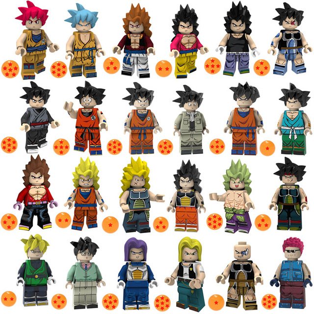 24pcs Various Characters Of Dragon Ball Lego Minifigure Toy