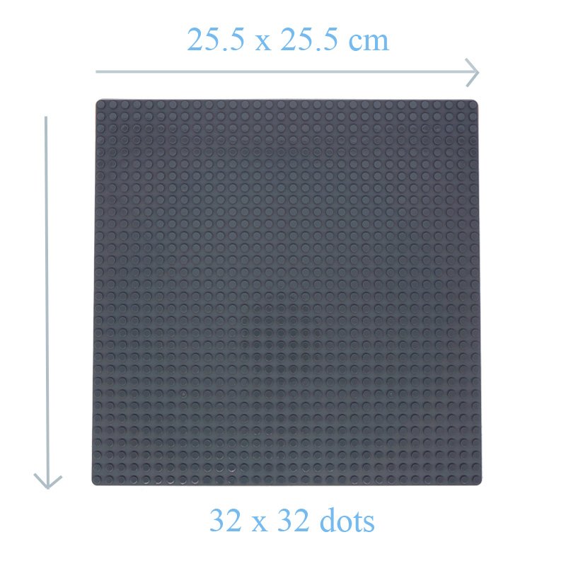 32*32 Dot Black Large Size Big Baseplate Bottom Board Base Plate 25.5x25.5cm Lego Minifigure Toy