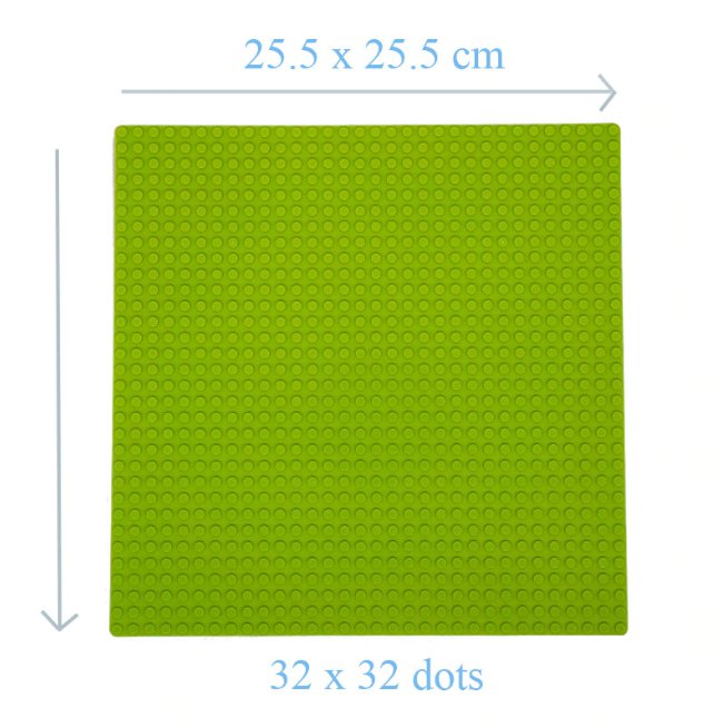 32*32 Dot Light Green Large Size Bottom Board Base Plate 25.5x25.5cm Lego Minifigure Toy