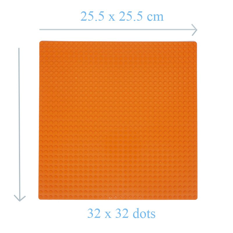 32*32 Dot Orange Large Size Big Baseplate Bottom Board Base Plate 25.5x25.5cm Lego Minifigure Toy