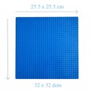 32*32 Dot Deep Blue Large Size Big Baseplate Bottom Board Base Plate 25.5x25.5cm Lego Minifigure Toy