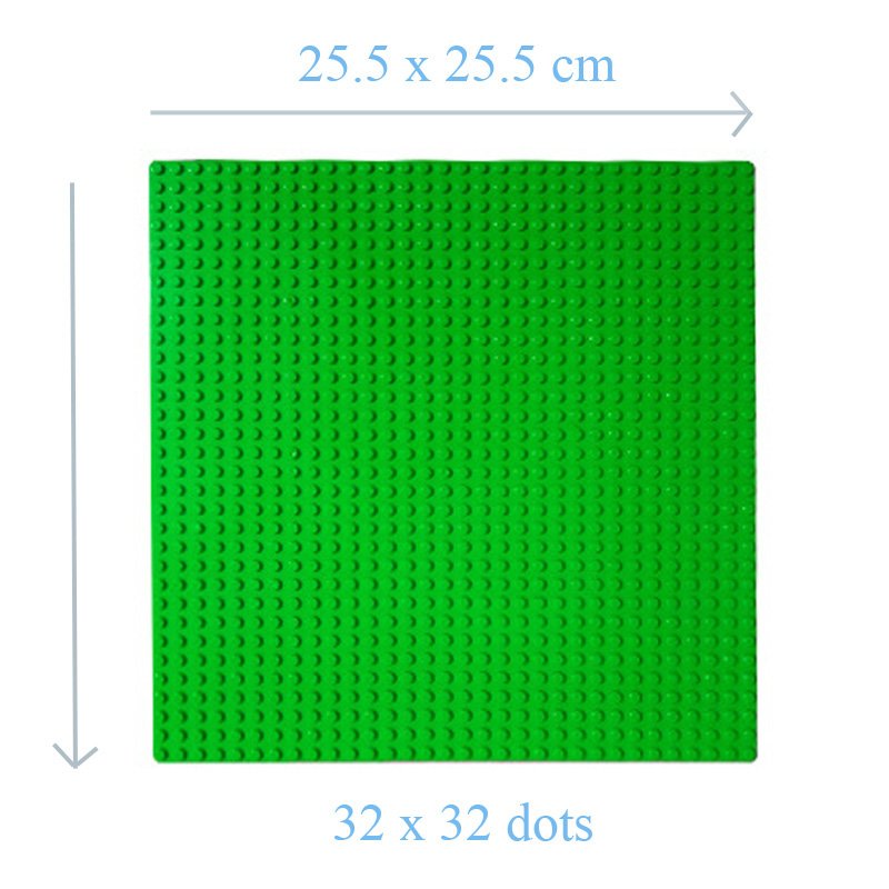 32*32 Dot Green Large Size Big Baseplate Bottom Board Base Plate 25.5x25.5cm Lego Minifigure Toy