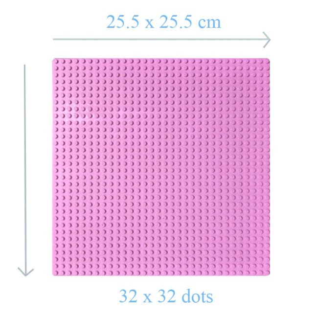 32*32 Dot Pink Large Size Big Baseplate Bottom Board Base Plate 25.5x25.5cm Lego Minifigure Toy