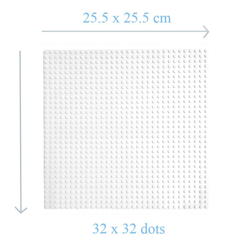 32*32 Dot White Large Size Big Baseplate Bottom Board Base Plate 25.5x25.5cm Lego Minifigure Toy