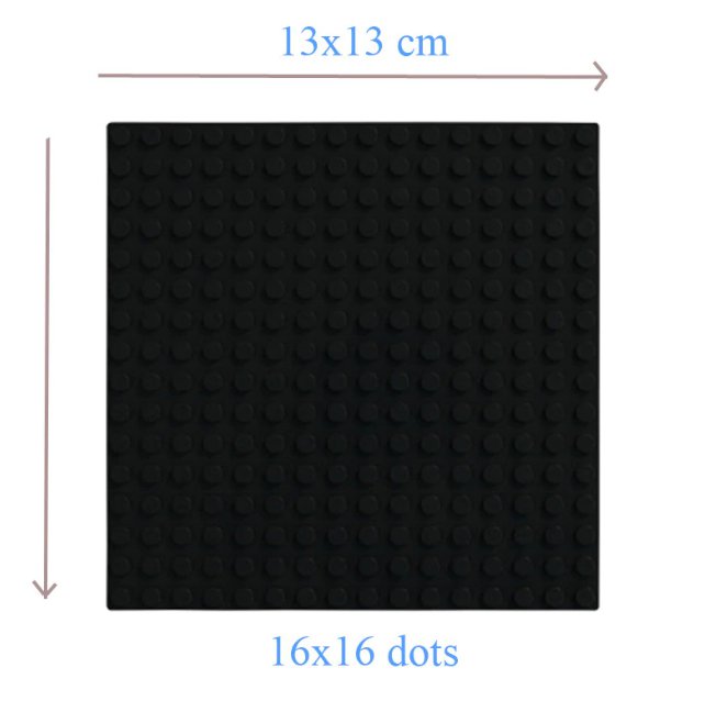 16*16 Dot Black Bottom Board Base Plate 13x13cm Lego Minifigure Toy