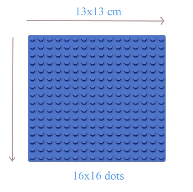 16*16 Dot Deep Blue Bottom Board Base Plate 13x13cm Lego Minifigure Toy