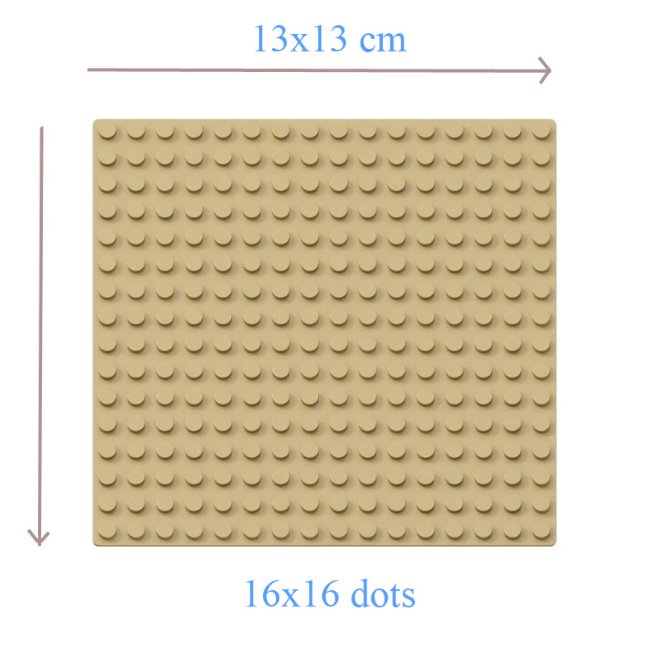 16*16 Dot Brown Bottom Board Base Plate 13x13cm Lego Minifigure Toy