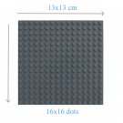 16*16 Dot Deep Grey Bottom Board Base Plate 13x13cm Lego Minifigure Toy