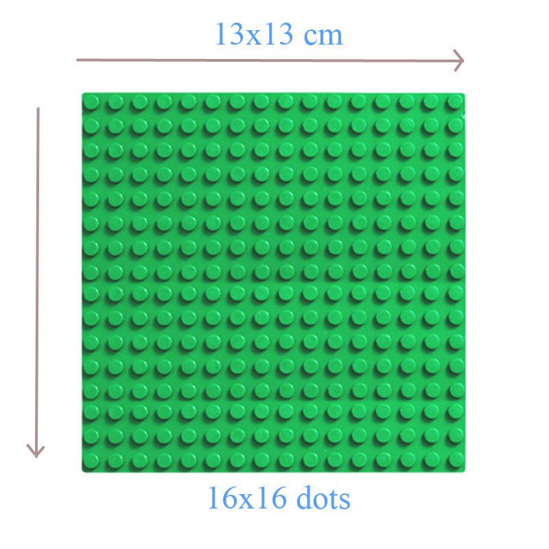 16*16 Dot Green Bottom Board Base Plate 13x13cm Lego Minifigure Toy