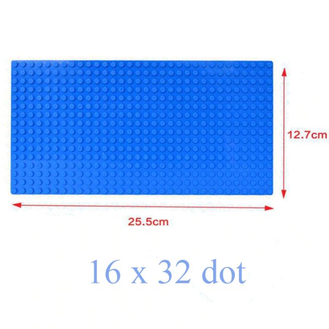 16*32 Dot Blue Bottom Board Base Plate 25.5x12.7cm Lego Minifigure Toy
