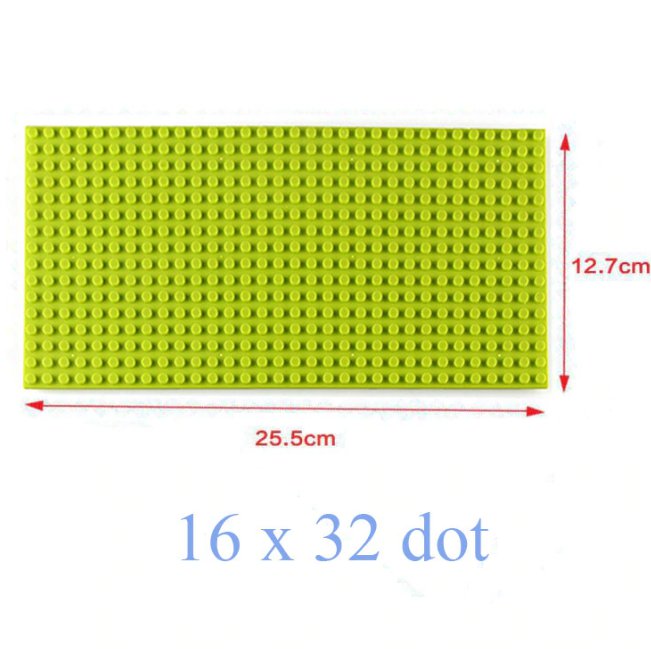 16*32 Dot Light Green Bottom Board Base Plate 25.5x12.7cm Lego Minifigure Toy