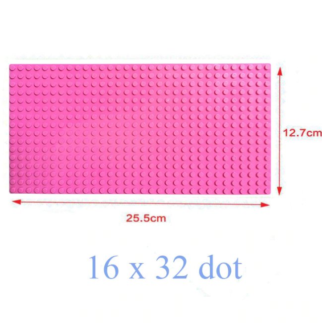 16*32 Dot Pink Bottom Board Base Plate 25.5x12.7cm Lego Minifigure Toy