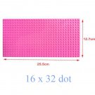 16*32 Dot Pink Bottom Board Base Plate 25.5x12.7cm Lego Minifigure Toy