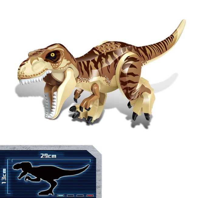 Big Size Brown T-Rex Dinosaurus Jurassic World Lego Minifigure Toy