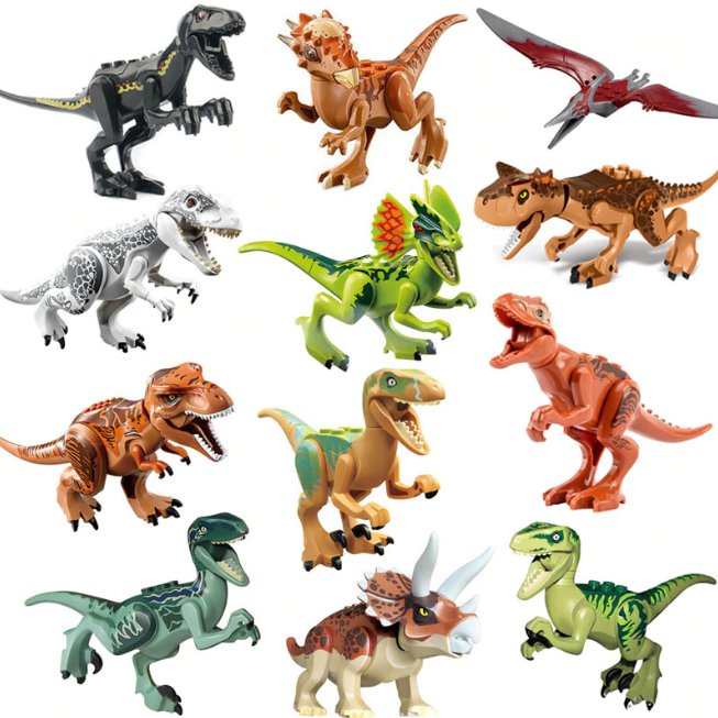 12pcs T-Rex Velociraptor Carnotaurus Dinosaurus Jurassic World Lego ...