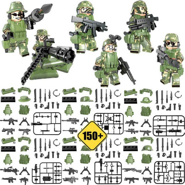 6pcs Soldiers Jungle Commandos COD SWAT WW2 Military Army Lego ...