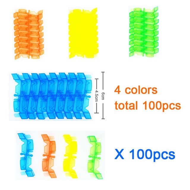 100pcs Tracks Set Racing Track Bend Flexible Track Lego Minifigure Toy