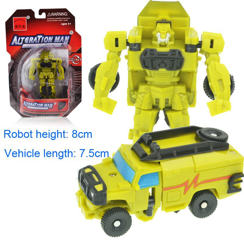 Light Green Transformation Series Mini Robot Car Lego Minifigure Toy
