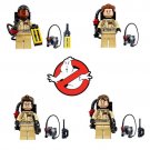 4pcs Raymond Stantz Peter Venkman GhostBuster Movie Horror Lego Minifigure Toy