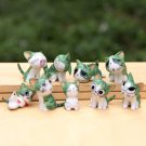 9pcs Green Cute Cats Animal Funny Lego Minifigure Toy
