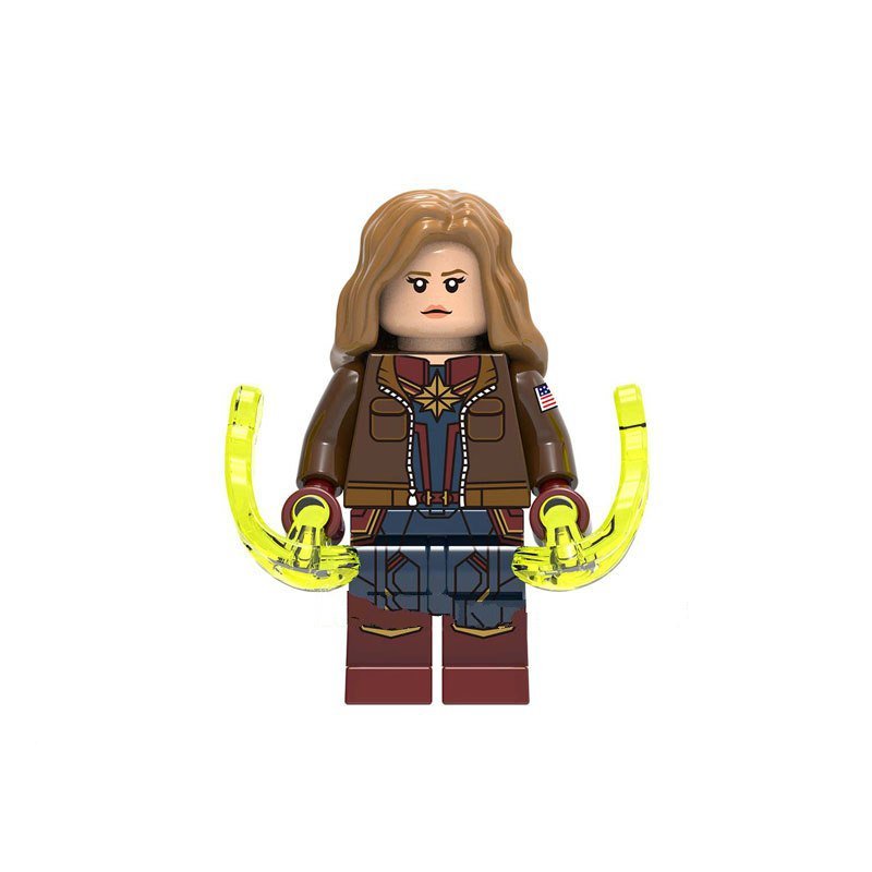 Captain Marvel Brown Jacket Avengers Endgame Super Hero Lego Minifigure Toy