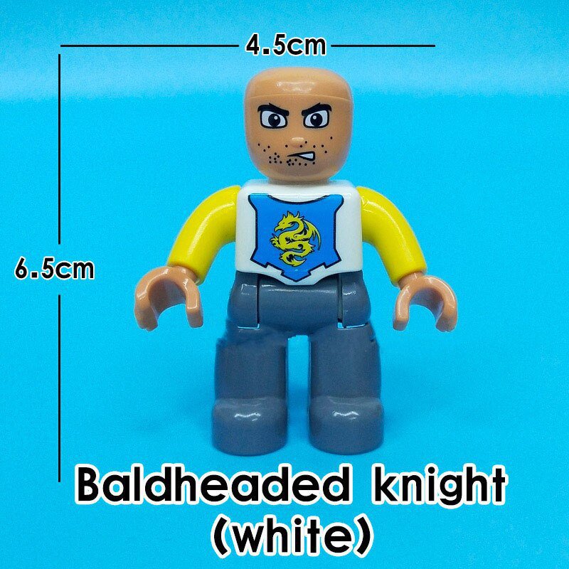 Bald Headed Knight White Happy Family Profession Everyday Life Custom Lego Minifigure Toy