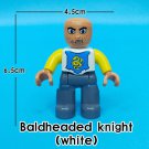 Bald Headed Knight White Happy Family Profession Everyday Life Custom Lego Minifigure Toy