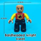 Bald Headed Knight Red Happy Family Profession Everyday Life Custom Lego Minifigure Toy