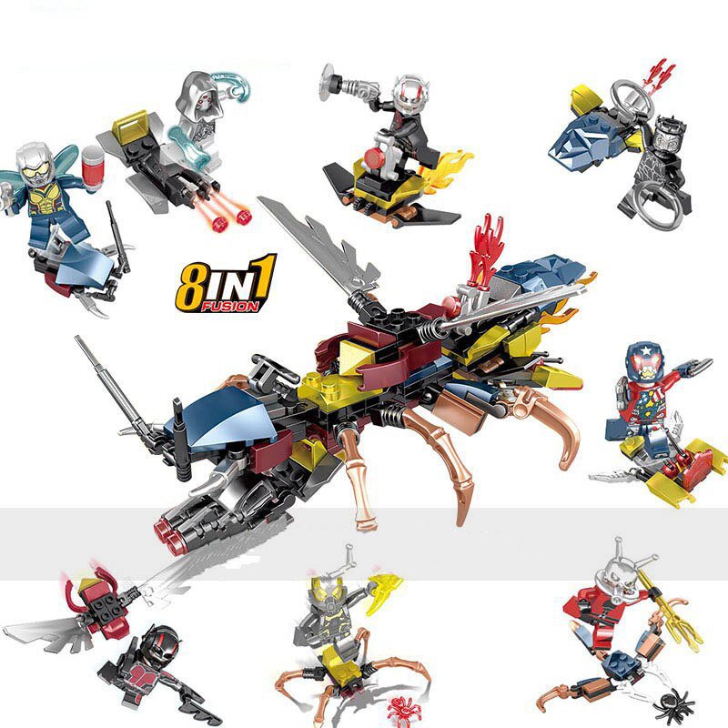 8in1 Ant Man Hank Pym Captain America Marvel Super Hero Lego Minifigure Toy