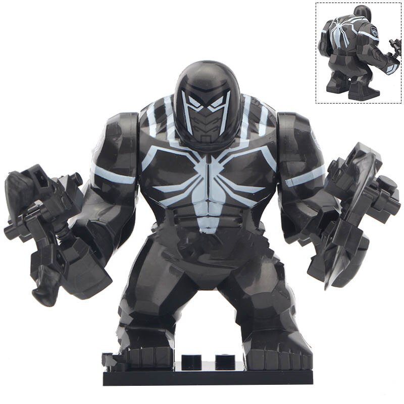 Big Size Agent Venom Marvel Super Hero Lego Minifigure Toy